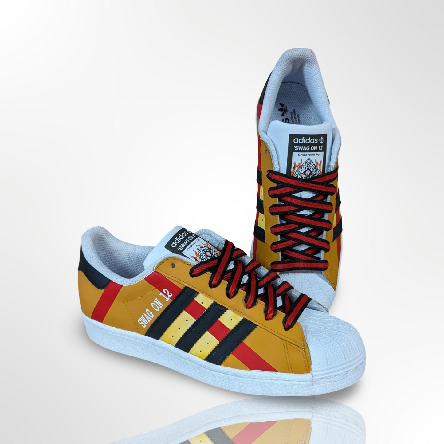Tan Tartan Custom Shoes - Adidas Superstar - FREE SHIPPING