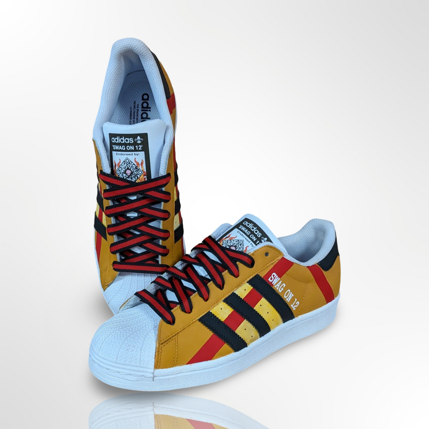 Tan Tartan Custom Shoes - Adidas Superstar - FREE SHIPPING