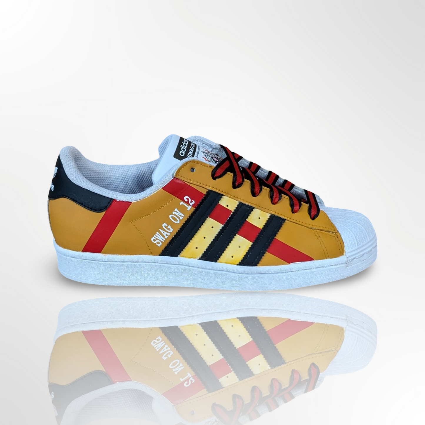 Tan Tartan Custom Shoes - Adidas Superstar - FREE SHIPPING