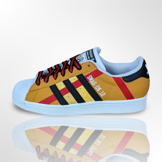Tan Tartan Custom Shoes - Adidas Superstar - FREE SHIPPING