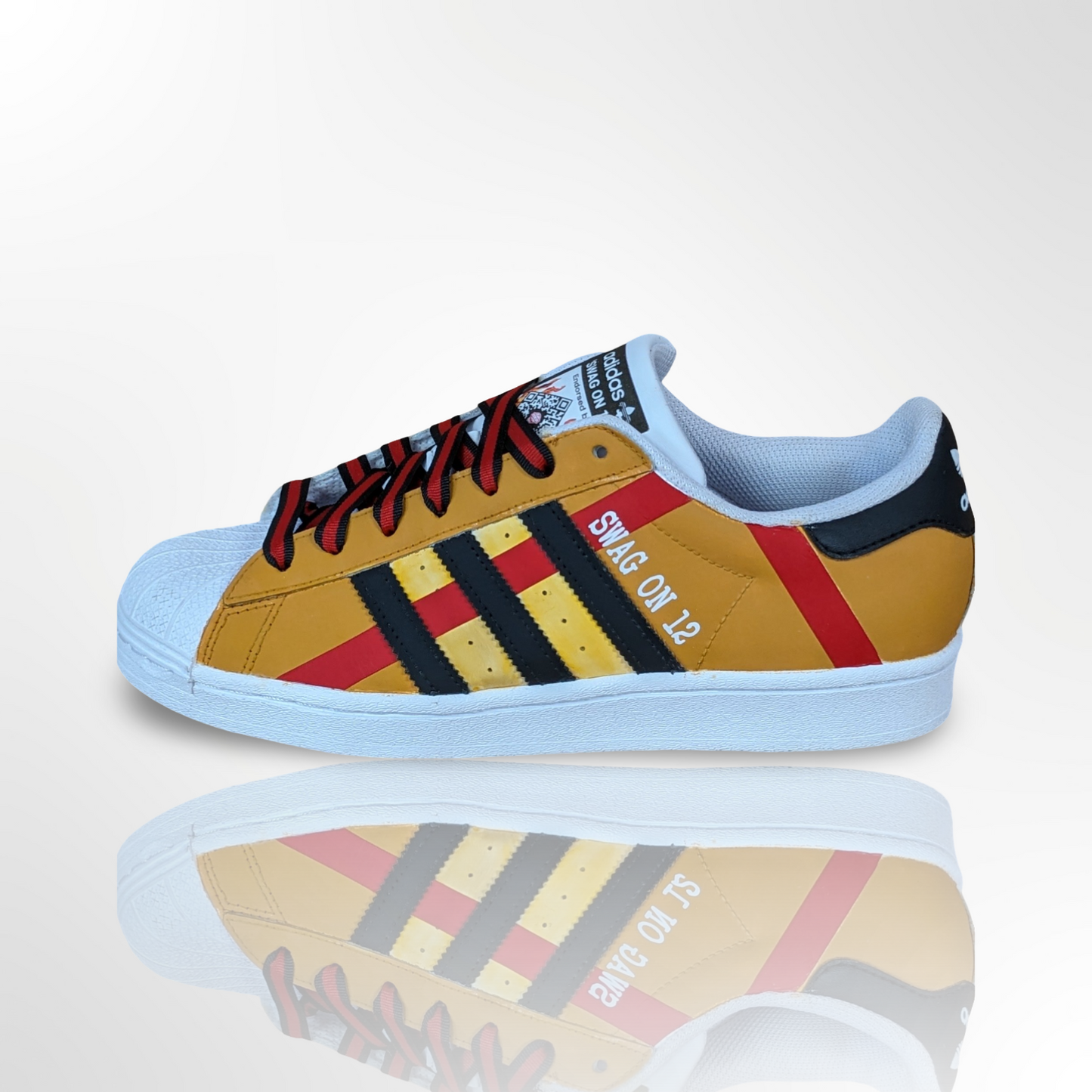 Tan Tartan Custom Shoes - Adidas Superstar - FREE SHIPPING