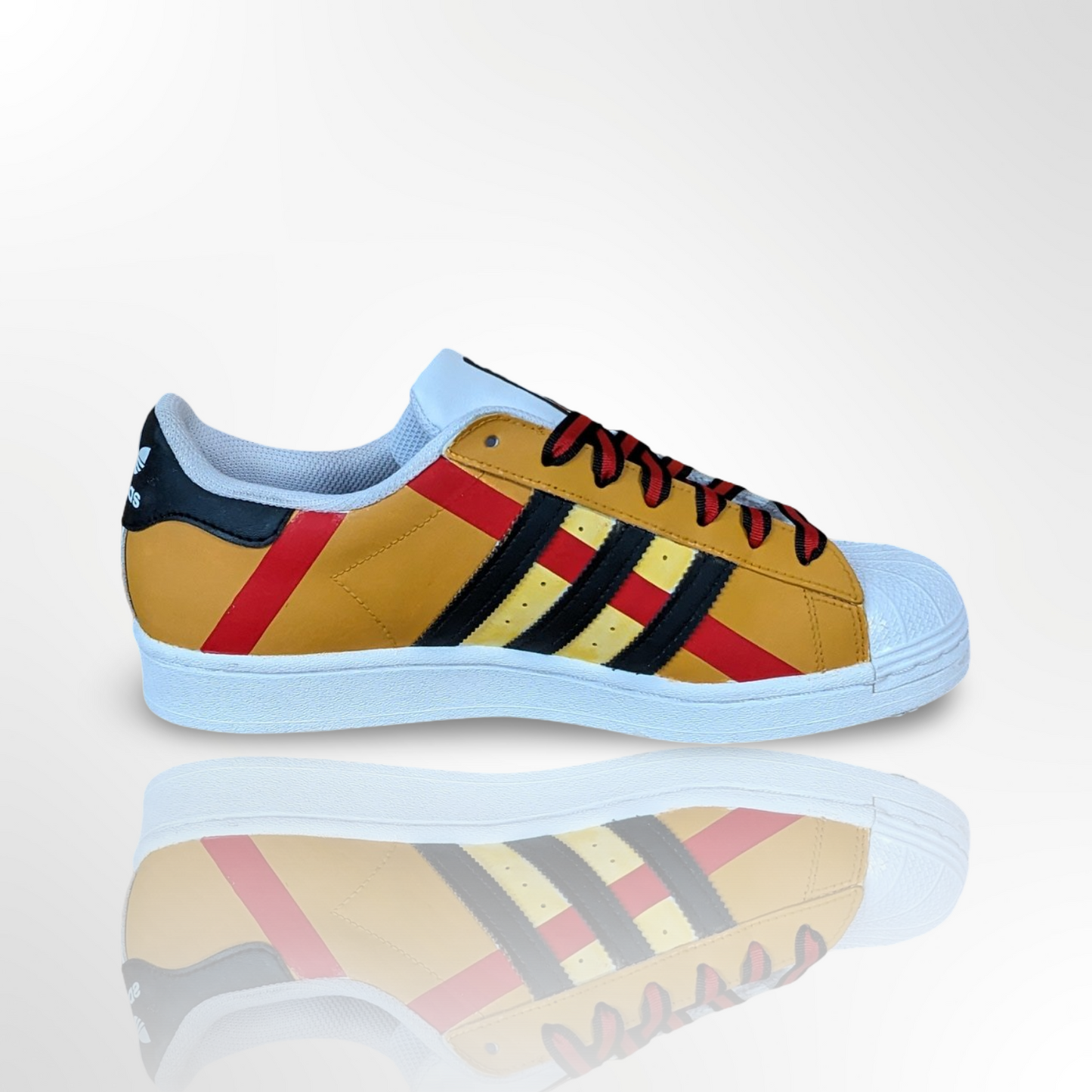 Tan Tartan Custom Shoes - Adidas Superstar - FREE SHIPPING