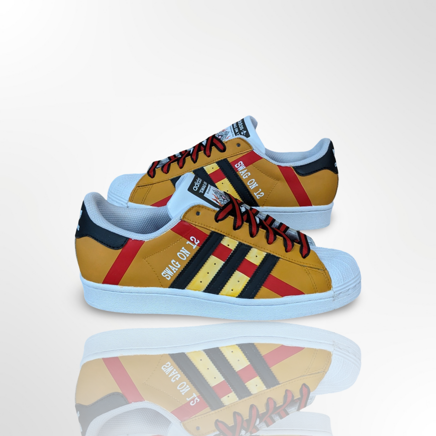 Tan Tartan Custom Shoes - Adidas Superstar - FREE SHIPPING