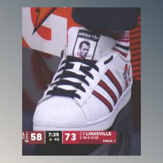 "Jeff Walz 1" White/Red Custom Shoes - Superstar Shell Toe - FREE SHIPPING
