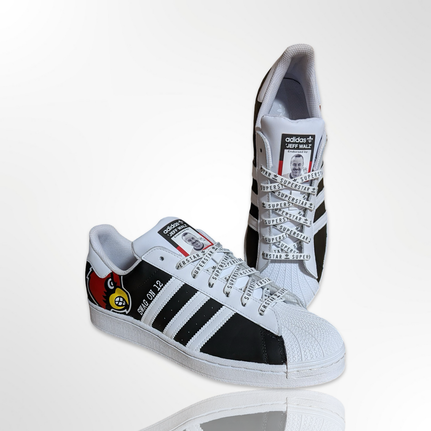 UofL University of Louisville "Card's Skyline" Custom Shoes - Adidas Superstar - FREE SHIPPING