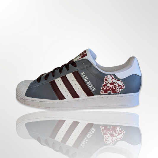 "Hail State Bulldogs" Custom Shoes - Adidas Superstar - FREE SHIPPING