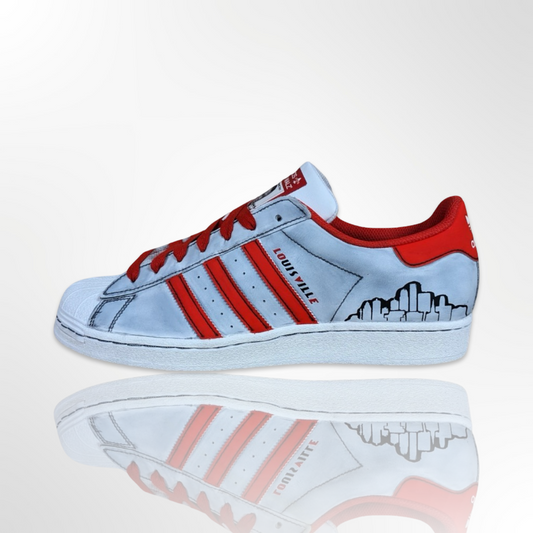 UofL University of Louisville "Rep My City" Custom Shoes - Adidas Superstar - FREE SHIPPING