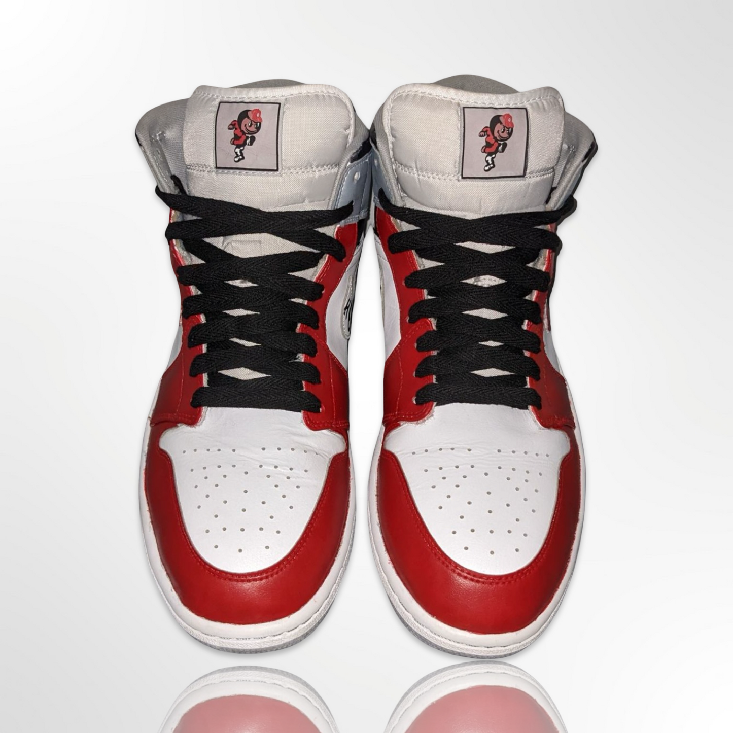 Ohio State University Red Plaid Custom Shoes - Air Jordan 1 Mid - FREE SHIPPING