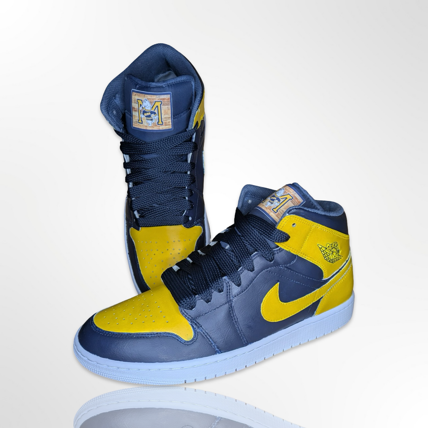 Murray State University Navy Custom Shoes - Air Jordan 1 Mid - FREE SHIPPING