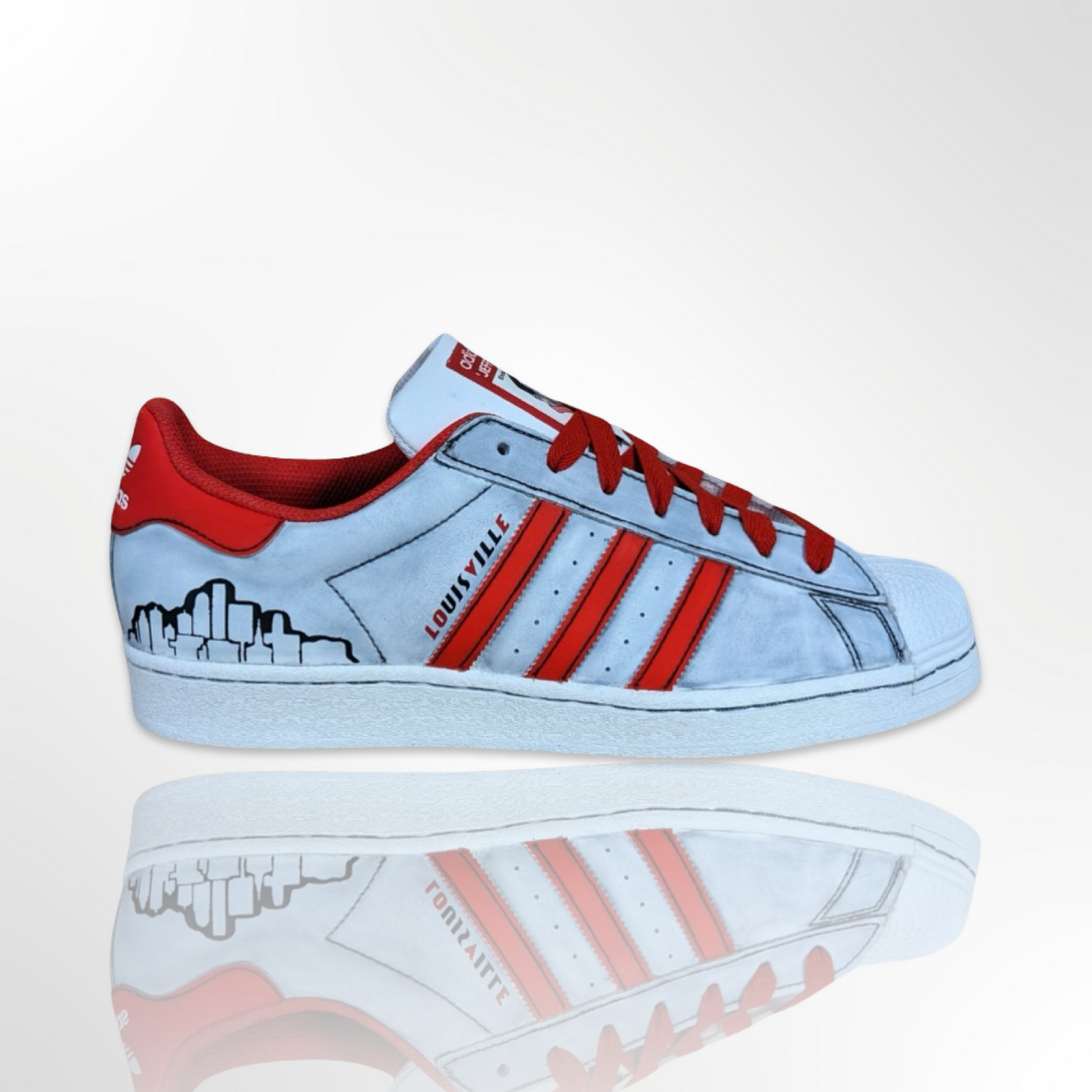 UofL University of Louisville "Rep My City" Custom Shoes - Adidas Superstar - FREE SHIPPING