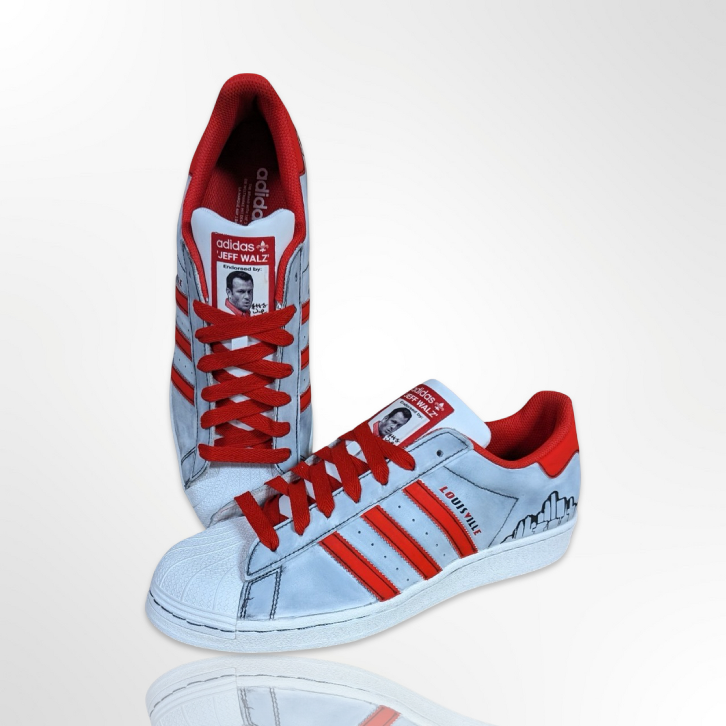 UofL University of Louisville "Rep My City" Custom Shoes - Adidas Superstar - FREE SHIPPING