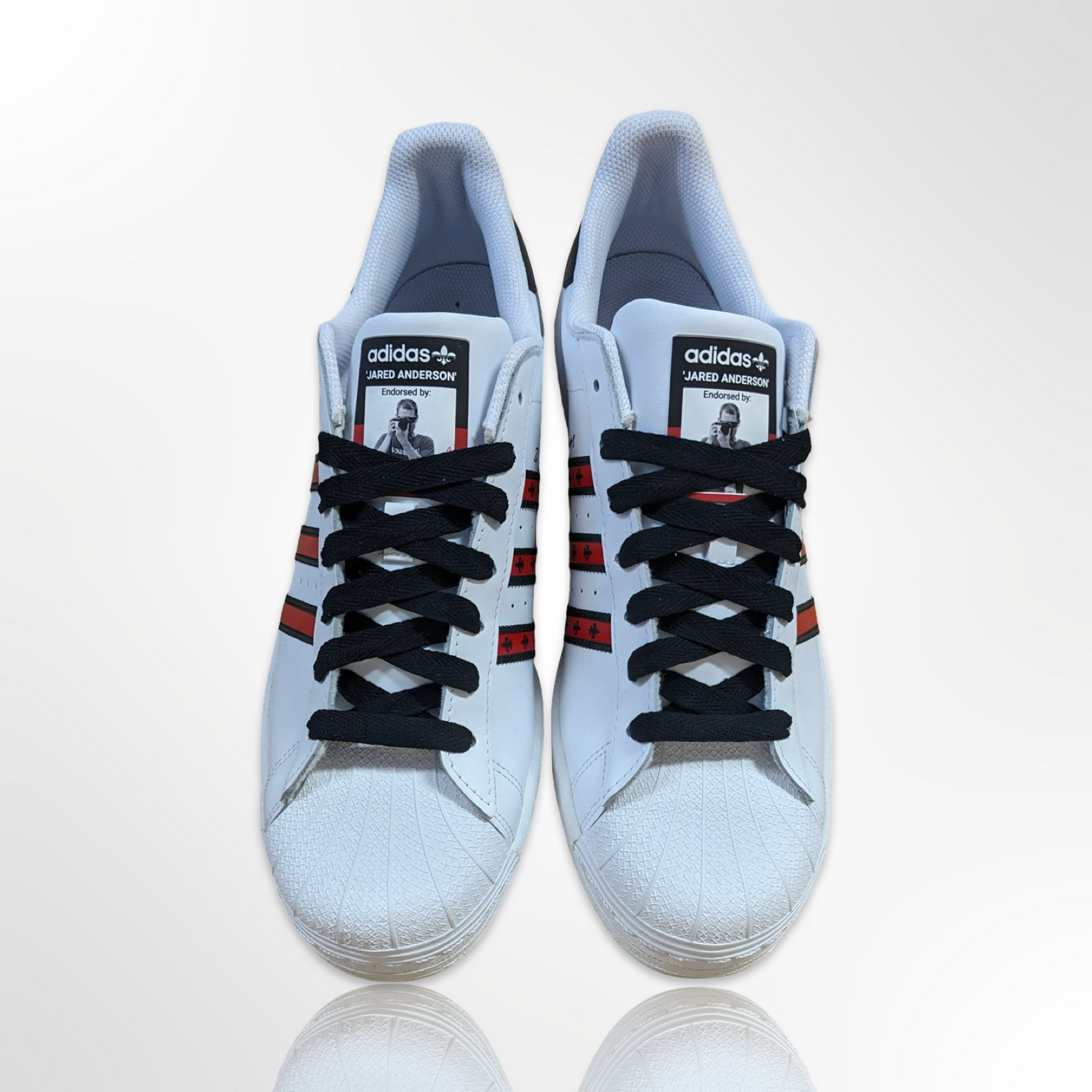 UofL University of Louisville White/Red/Black - "Louisville LOVE" Custom Shoes - Adidas Superstar - FREE SHIPPING