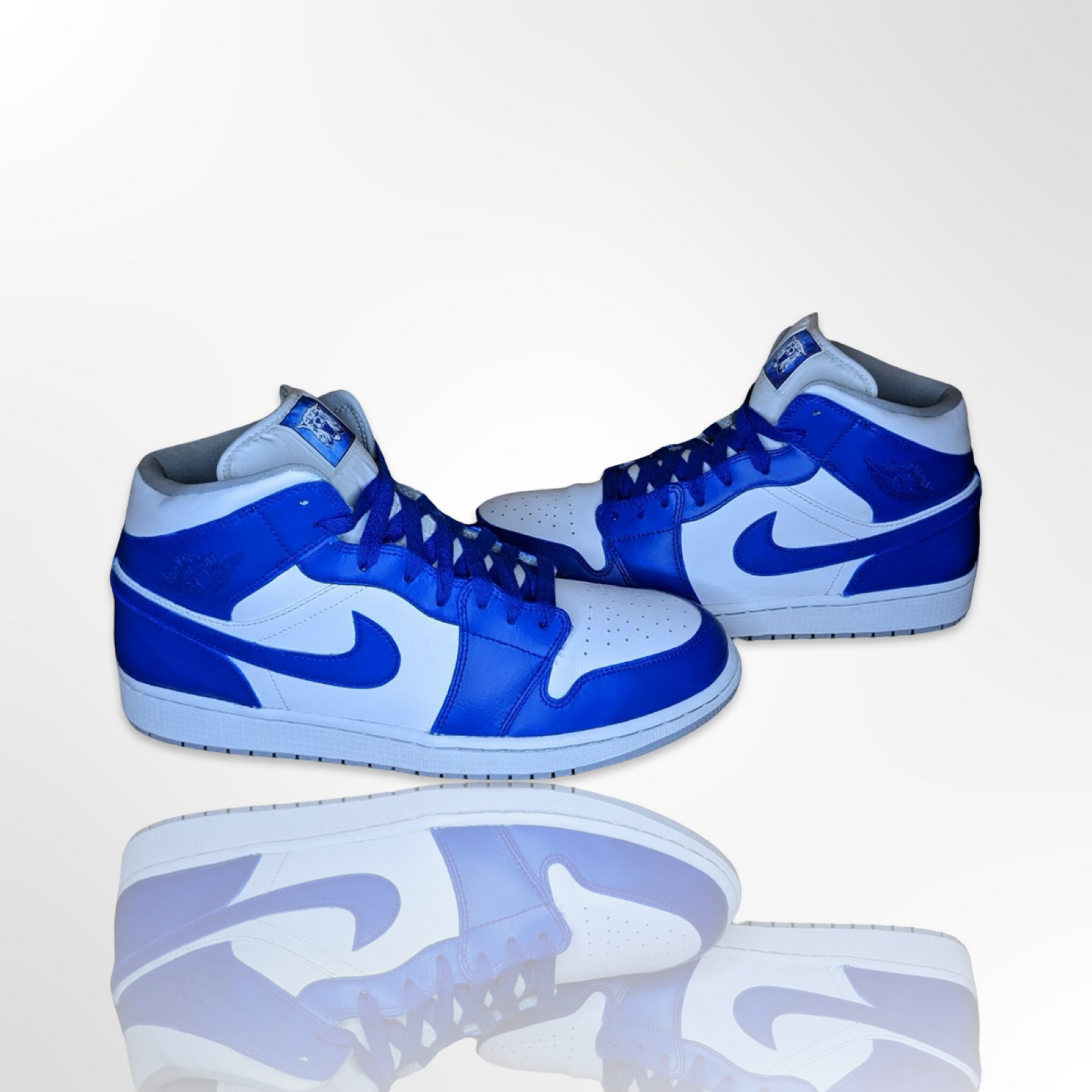 "UK" University of Kentucky Custom Shoes - Air Jordan 1 Mid - FREE SHIPPING