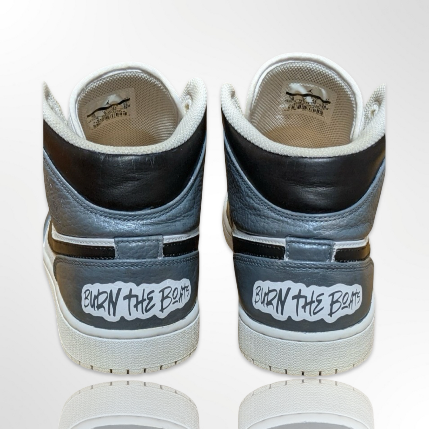 "Black Pewter" Custom Shoes - Air Jordan 1 Mid - FREE SHIPPING