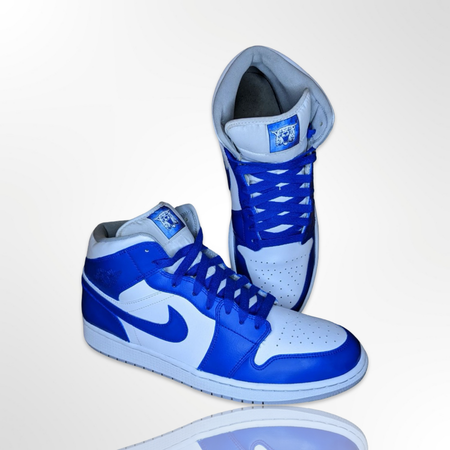 "UK" University of Kentucky Custom Shoes - Air Jordan 1 Mid - FREE SHIPPING