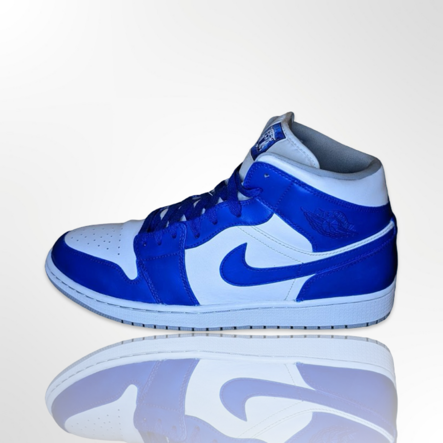 "UK" University of Kentucky Custom Shoes - Air Jordan 1 Mid - FREE SHIPPING