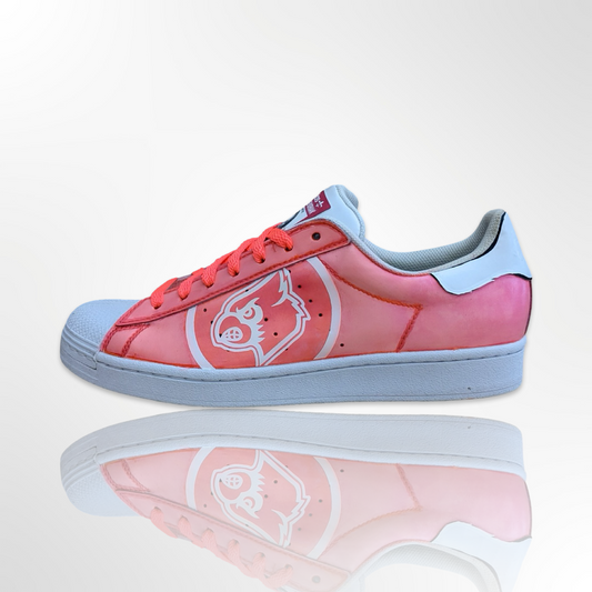 UofL University of Louisville "Pink Cardinal" Custom Shoes - Adidas Superstar - FREE SHIPPING
