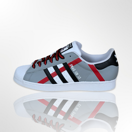 Tartan Grey Plaid Custom Shoes - Adidas Superstar - FREE SHIPPING