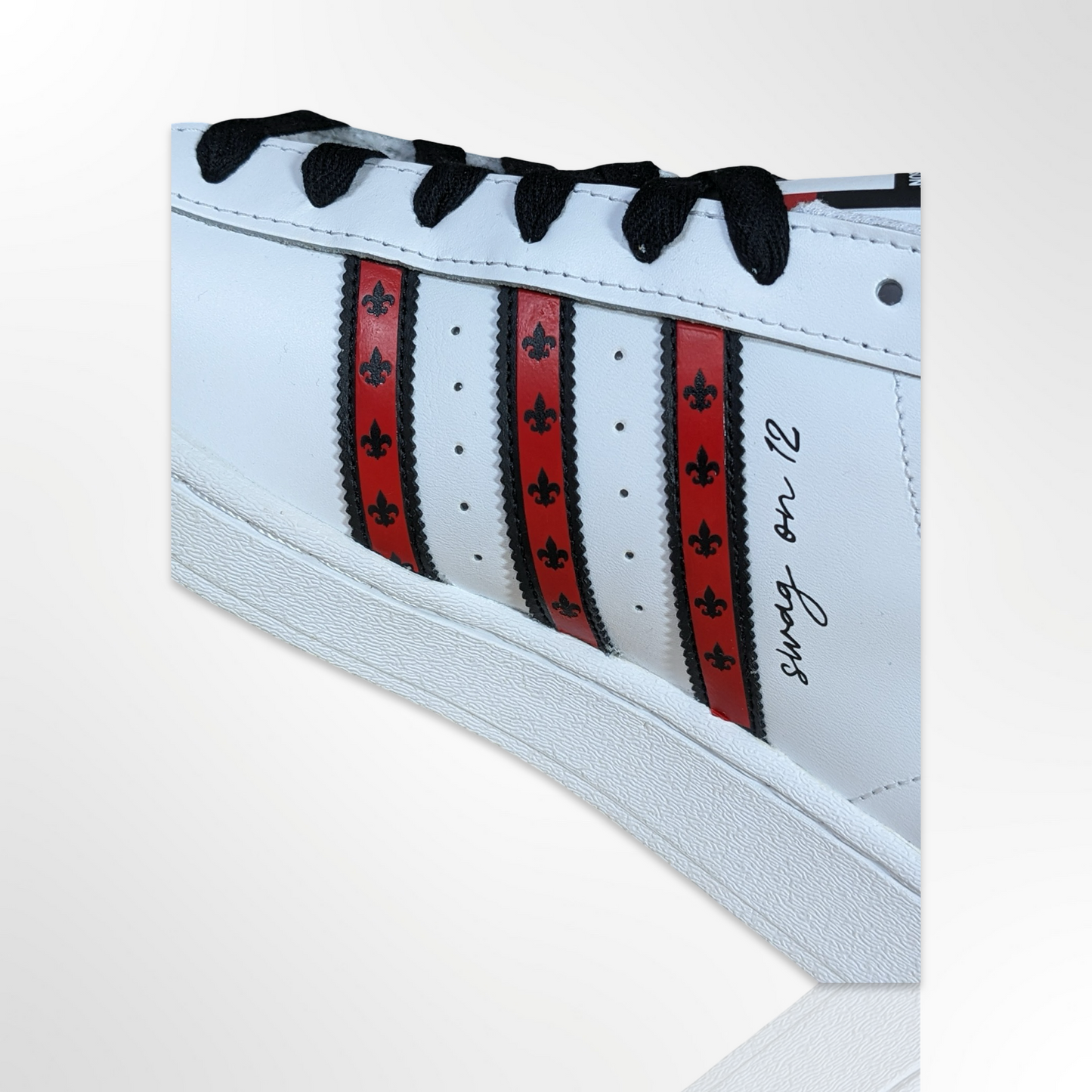 UofL University of Louisville White/Red/Black - "Louisville LOVE" Custom Shoes - Adidas Superstar - FREE SHIPPING