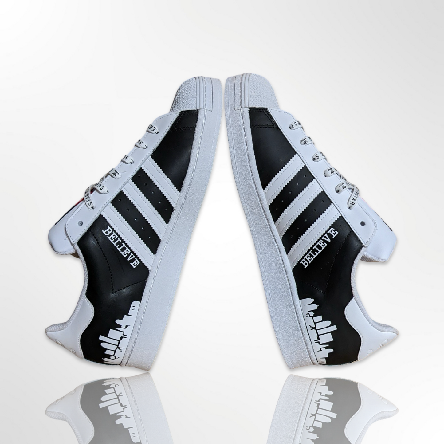 UofL University of Louisville "Card's Skyline" Custom Shoes - Adidas Superstar - FREE SHIPPING