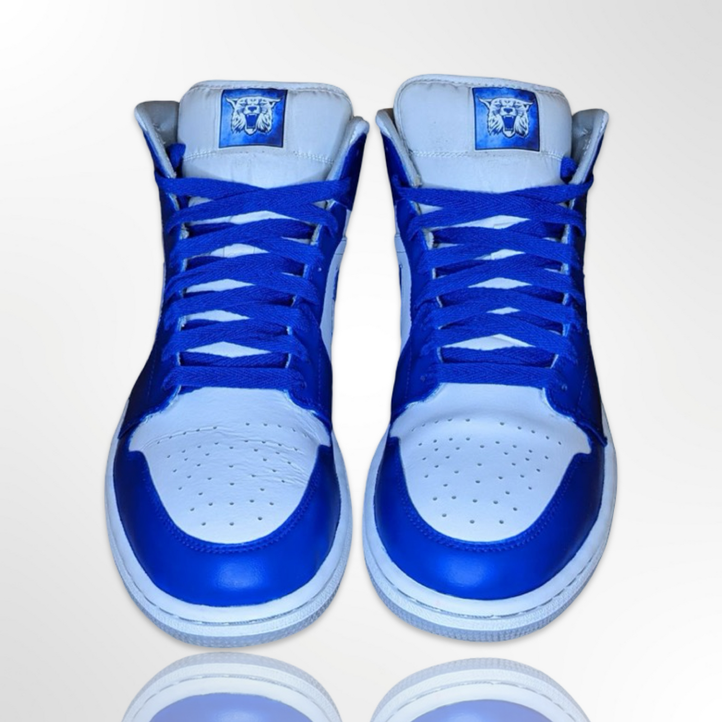 "UK" University of Kentucky Custom Shoes - Air Jordan 1 Mid - FREE SHIPPING