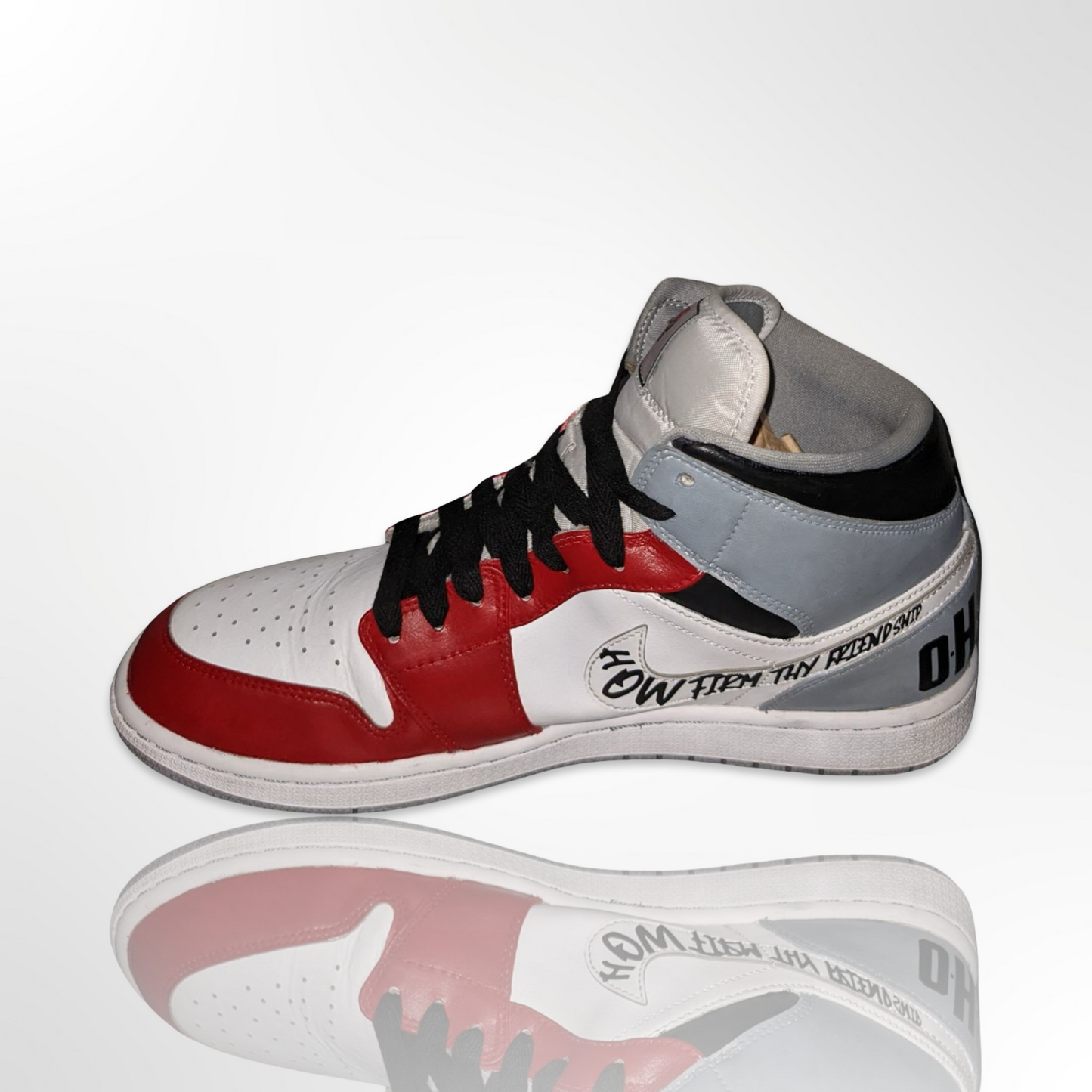 Ohio State University Red Plaid Custom Shoes - Air Jordan 1 Mid - FREE SHIPPING