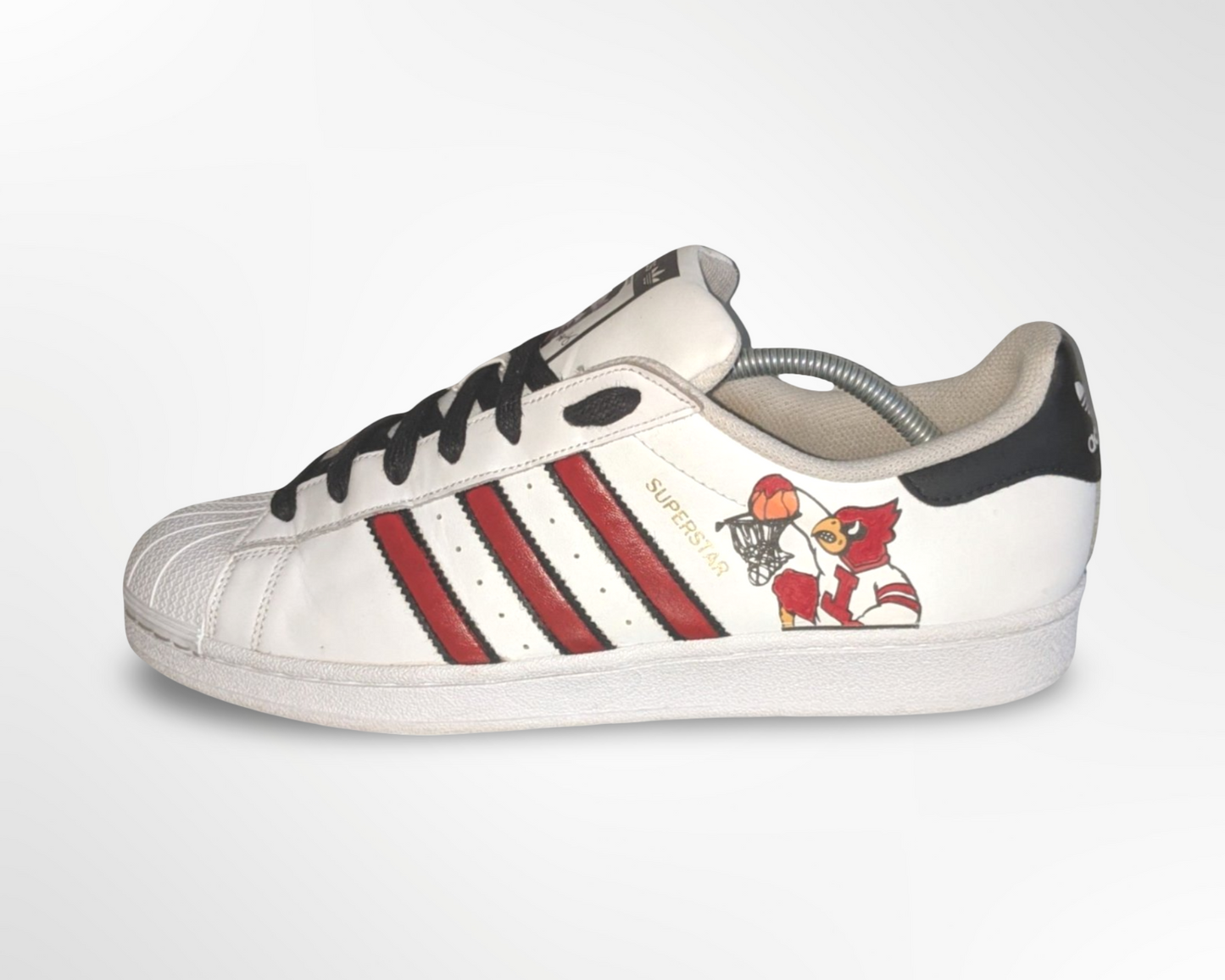 "Jeff Walz 1" White/Red Custom Shoes - Superstar Shell Toe - FREE SHIPPING