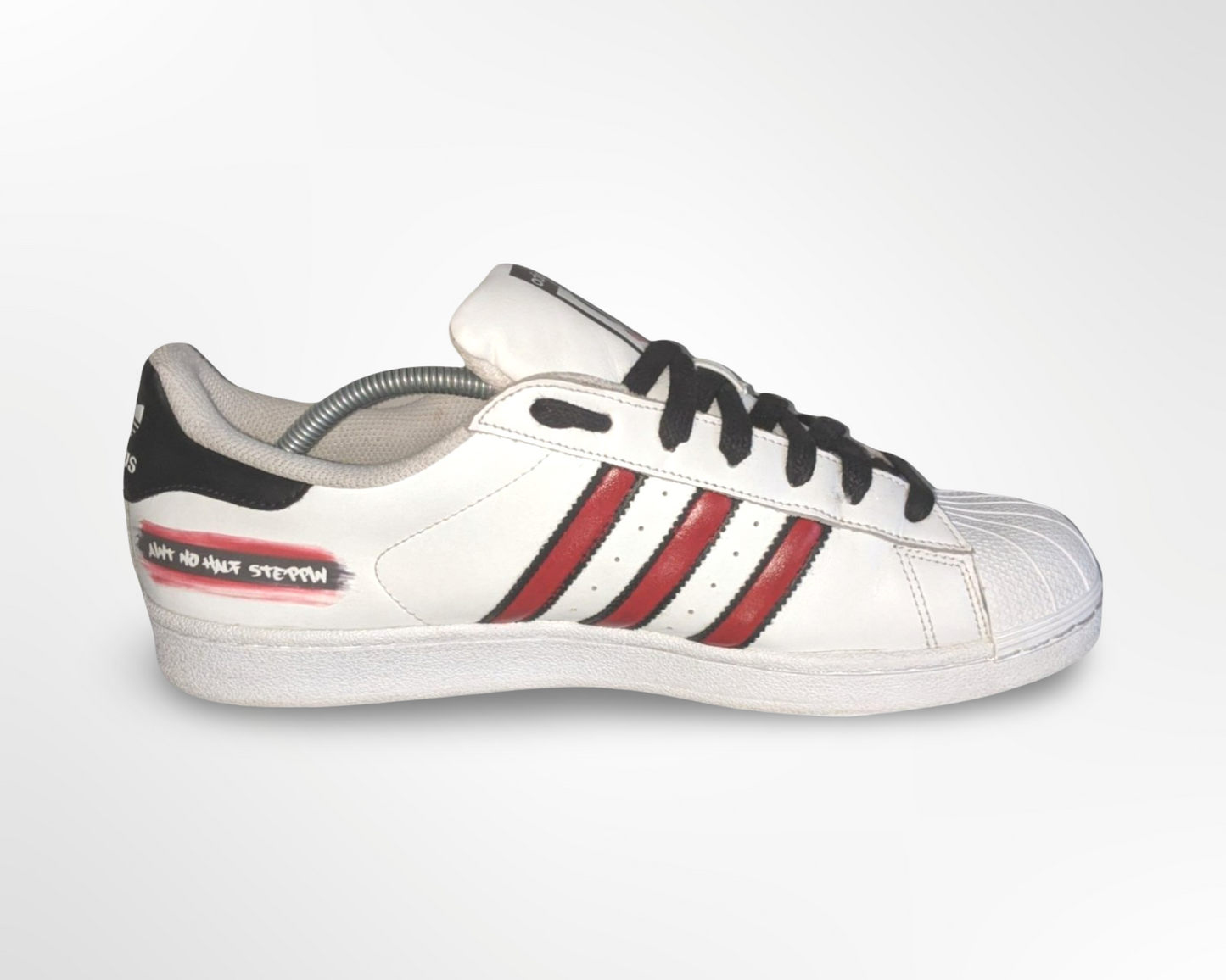 "Jeff Walz 1" White/Red Custom Shoes - Superstar Shell Toe - FREE SHIPPING