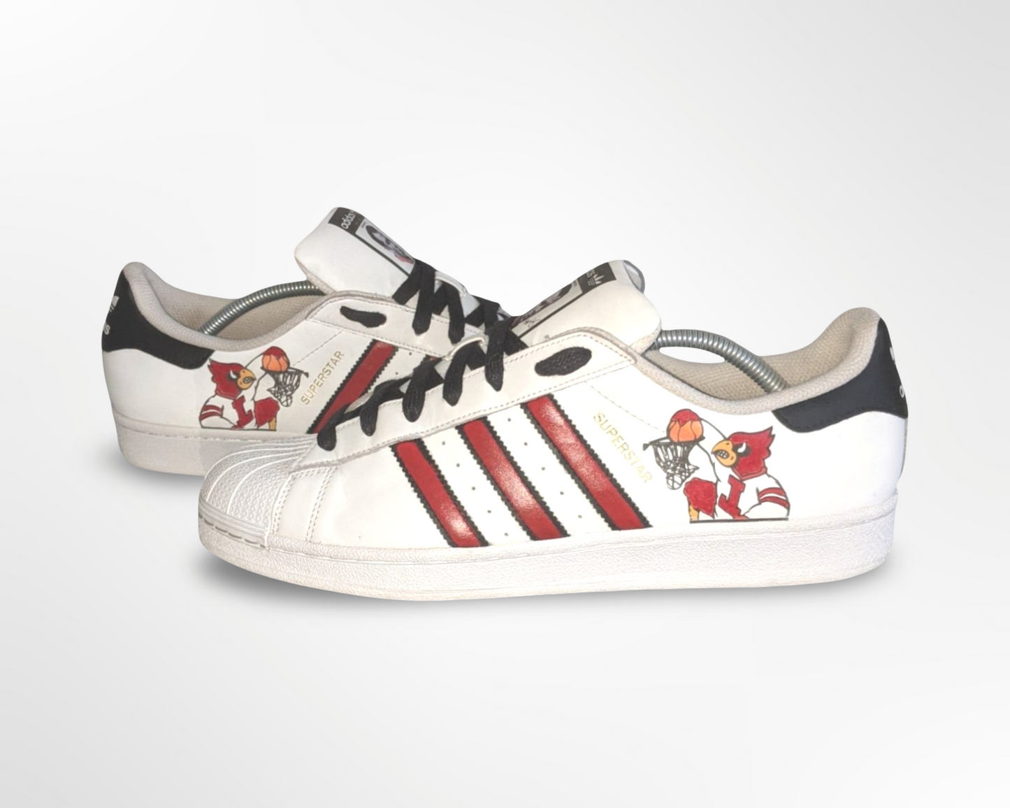 "Jeff Walz 1" White/Red Custom Shoes - Superstar Shell Toe - FREE SHIPPING