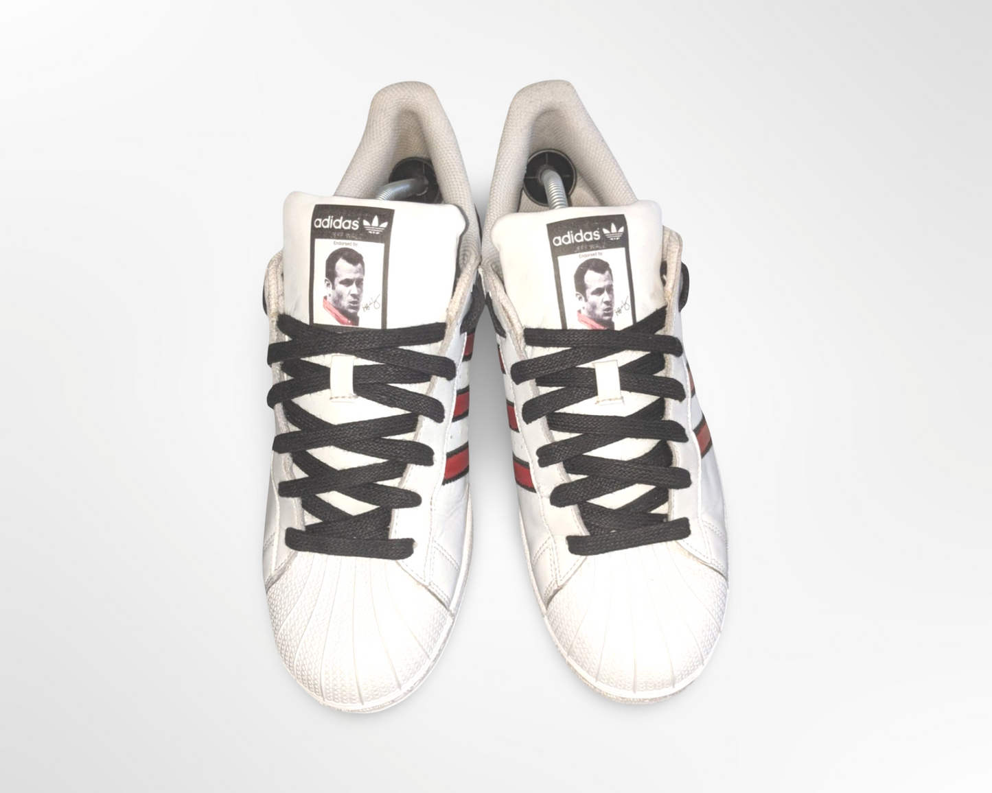 "Jeff Walz 1" White/Red Custom Shoes - Superstar Shell Toe - FREE SHIPPING