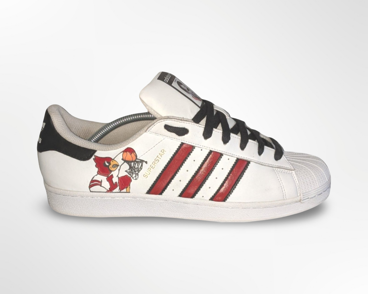 "Jeff Walz 1" White/Red Custom Shoes - Superstar Shell Toe - FREE SHIPPING