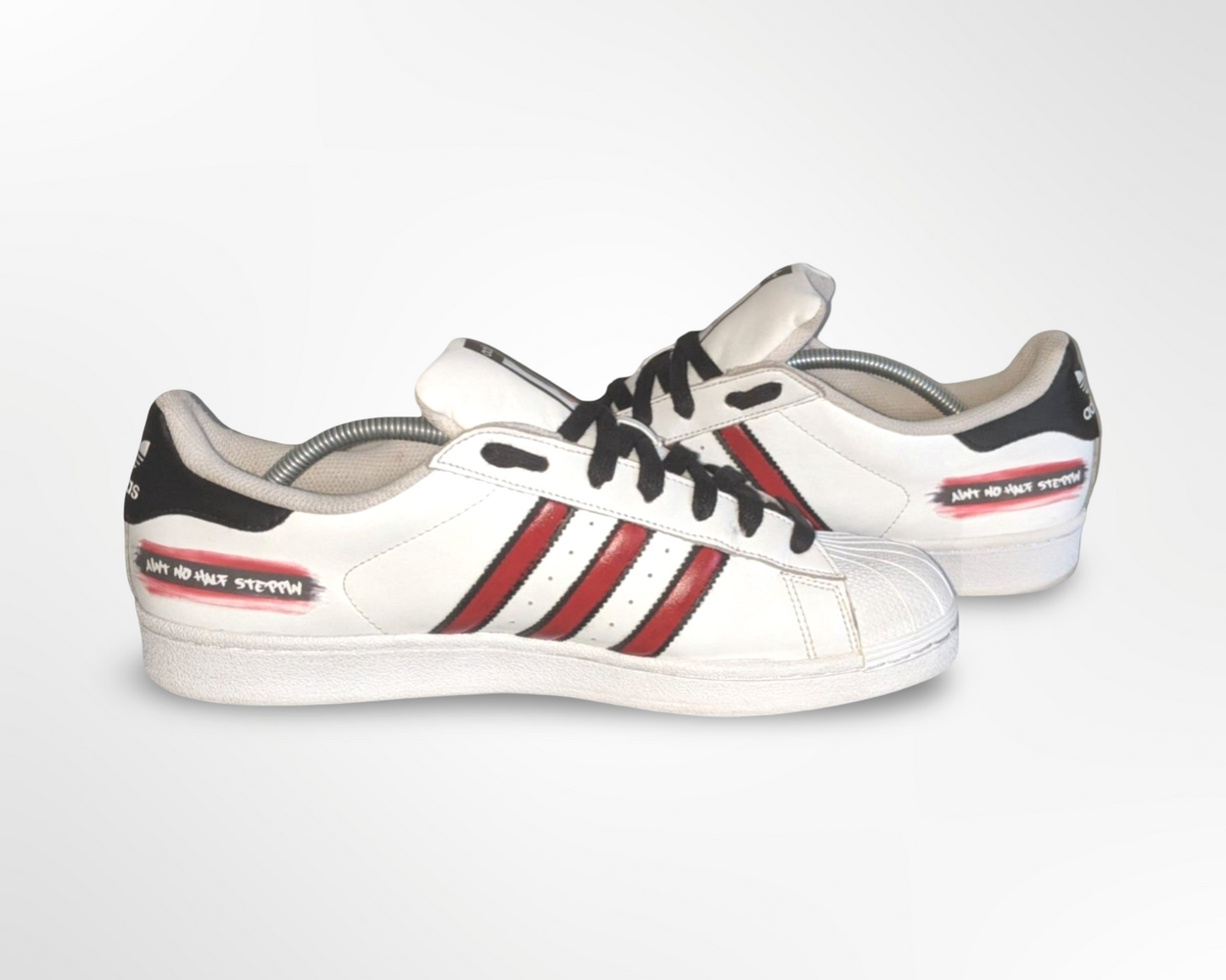 "Jeff Walz 1" White/Red Custom Shoes - Superstar Shell Toe - FREE SHIPPING